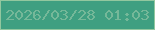 文字の大きさ：2、枠の色：92c79f、背景の色：3f9f81、文字の色：75b899 無料ブログパーツのブログ時計