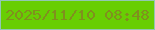 文字の大きさ：5、枠の色：92c7b3、背景の色：68ce03、文字の色：80901e 無料ブログパーツのブログ時計