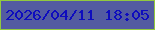 文字の大きさ：5、枠の色：92c93f、背景の色：535ba1、文字の色：0e0cbe 無料ブログパーツのブログ時計