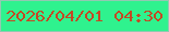 文字の大きさ：1、枠の色：92c9b1、背景の色：2ff28e、文字の色：c44924 無料ブログパーツのブログ時計