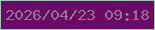文字の大きさ：4、枠の色：92ccb2、背景の色：6b0a65、文字の色：967396 無料ブログパーツのブログ時計