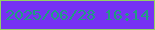 文字の大きさ：3、枠の色：92d363、背景の色：7632f3、文字の色：219c82 無料ブログパーツのブログ時計
