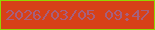 文字の大きさ：5、枠の色：92d602、背景の色：d74018、文字の色：a5607e 無料ブログパーツのブログ時計
