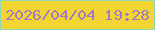 文字の大きさ：5、枠の色：92d6b7、背景の色：f2d531、文字の色：a37bc5 無料ブログパーツのブログ時計