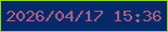 文字の大きさ：3、枠の色：92d816、背景の色：06296a、文字の色：a86286 無料ブログパーツのブログ時計