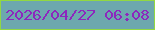 文字の大きさ：5、枠の色：92d842、背景の色：6da8ae、文字の色：8d27bd 無料ブログパーツのブログ時計