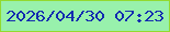 文字の大きさ：2、枠の色：92d930、背景の色：98f1ac、文字の色：132cb0 無料ブログパーツのブログ時計