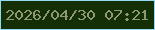 文字の大きさ：4、枠の色：92d9f3、背景の色：142e05、文字の色：8e9873 無料ブログパーツのブログ時計
