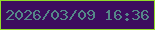 文字の大きさ：4、枠の色：92dc29、背景の色：3d0d5e、文字の色：558788 無料ブログパーツのブログ時計