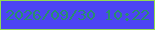 文字の大きさ：5、枠の色：92dc50、背景の色：4c44f3、文字の色：298e6f 無料ブログパーツのブログ時計