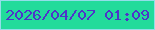 文字の大きさ：2、枠の色：92dee9、背景の色：22db9b、文字の色：4e34c9 無料ブログパーツのブログ時計