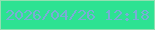 文字の大きさ：2、枠の色：92dfb1、背景の色：2de292、文字の色：79acd6 無料ブログパーツのブログ時計