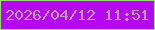 文字の大きさ：2、枠の色：92e16e、背景の色：b608ef、文字の色：bf9bbf 無料ブログパーツのブログ時計