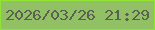 文字の大きさ：2、枠の色：92e433、背景の色：92c165、文字の色：5c5f54 無料ブログパーツのブログ時計
