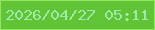 文字の大きさ：2、枠の色：92e55e、背景の色：61c336、文字の色：9ceba6 無料ブログパーツのブログ時計