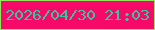 文字の大きさ：2、枠の色：92e561、背景の色：f70969、文字の色：39c69e 無料ブログパーツのブログ時計