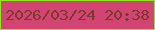 文字の大きさ：4、枠の色：92e624、背景の色：d24472、文字の色：7e3830 無料ブログパーツのブログ時計