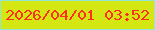 文字の大きさ：4、枠の色：92e6d4、背景の色：d5e713、文字の色：fb311c 無料ブログパーツのブログ時計