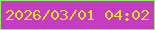 文字の大きさ：1、枠の色：92eb68、背景の色：c33cc2、文字の色：e4e021 無料ブログパーツのブログ時計