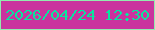文字の大きさ：3、枠の色：92ebaf、背景の色：ca339e、文字の色：07e59f 無料ブログパーツのブログ時計