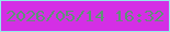 文字の大きさ：2、枠の色：92ebeb、背景の色：d42fe5、文字の色：5f9276 無料ブログパーツのブログ時計