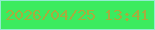 文字の大きさ：2、枠の色：92ecd0、背景の色：3ceb5f、文字の色：a9ab3e 無料ブログパーツのブログ時計