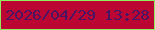 文字の大きさ：3、枠の色：92ee5f、背景の色：bb0532、文字の色：4b1462 無料ブログパーツのブログ時計