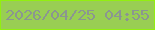 文字の大きさ：3、枠の色：92ef10、背景の色：99ce53、文字の色：8b9690 無料ブログパーツのブログ時計