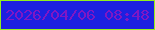 文字の大きさ：4、枠の色：92f01c、背景の色：1d20e0、文字の色：7f17c4 無料ブログパーツのブログ時計