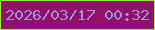 文字の大きさ：1、枠の色：92f03b、背景の色：921168、文字の色：a28ee7 無料ブログパーツのブログ時計