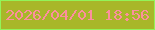 文字の大きさ：5、枠の色：92f459、背景の色：a8b729、文字の色：fc8f9e 無料ブログパーツのブログ時計