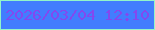 文字の大きさ：4、枠の色：92f5c9、背景の色：427dfe、文字の色：8348ef 無料ブログパーツのブログ時計