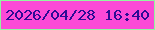 文字の大きさ：4、枠の色：92f6a0、背景の色：fc49d7、文字の色：2e0b95 無料ブログパーツのブログ時計