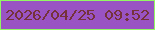 文字の大きさ：5、枠の色：92f762、背景の色：9953c3、文字の色：76323a 無料ブログパーツのブログ時計