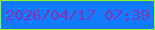 文字の大きさ：5、枠の色：92f92b、背景の色：127bfc、文字の色：8331b1 無料ブログパーツのブログ時計