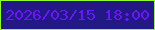 文字の大きさ：1、枠の色：92fc26、背景の色：221886、文字の色：6d14fa 無料ブログパーツのブログ時計