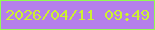 文字の大きさ：3、枠の色：92fc52、背景の色：b57feb、文字の色：cdf131 無料ブログパーツのブログ時計