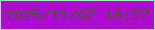 文字の大きさ：3、枠の色：92fdb2、背景の色：af0ad0、文字の色：425825 無料ブログパーツのブログ時計