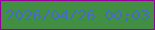 文字の大きさ：5、枠の色：930097、背景の色：428e42、文字の色：446dc2 無料ブログパーツのブログ時計