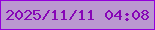 文字の大きさ：4、枠の色：9300db、背景の色：bb98d0、文字の色：8706b6 無料ブログパーツのブログ時計