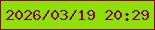 文字の大きさ：2、枠の色：93010a、背景の色：8ee107、文字の色：800858 無料ブログパーツのブログ時計