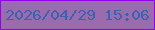 文字の大きさ：4、枠の色：9301ec、背景の色：9a6cad、文字の色：3962b5 無料ブログパーツのブログ時計