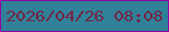 文字の大きさ：2、枠の色：9304a6、背景の色：308299、文字の色：742446 無料ブログパーツのブログ時計