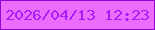文字の大きさ：1、枠の色：9305d5、背景の色：ec6dfc、文字の色：a120fa 無料ブログパーツのブログ時計