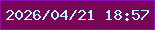 文字の大きさ：5、枠の色：9306c3、背景の色：770659、文字の色：b4fcf3 無料ブログパーツのブログ時計
