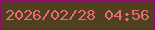 文字の大きさ：2、枠の色：930773、背景の色：514020、文字の色：e56d73 無料ブログパーツのブログ時計