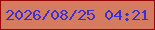 文字の大きさ：5、枠の色：930807、背景の色：d57b5f、文字の色：3931d5 無料ブログパーツのブログ時計