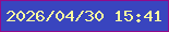 文字の大きさ：5、枠の色：930a89、背景の色：3945bf、文字の色：fefd9f 無料ブログパーツのブログ時計