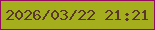 文字の大きさ：4、枠の色：930c60、背景の色：a5ae1c、文字の色：593729 無料ブログパーツのブログ時計