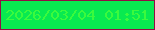 文字の大きさ：4、枠の色：930d44、背景の色：08ea50、文字の色：3bfa3d 無料ブログパーツのブログ時計